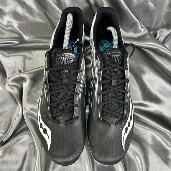 Saucony Spitfire 5 Racing Sprint Black White Sz 12 Mens - S29055-100 Track Field - Picture 5 of 11